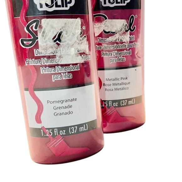 Tulip Dimensional Fabric Paint 1.25oz - pomegranate & metallic pink - Picture 2 of 2